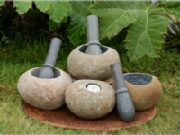 Pestle & Mortar made from natural volcanic boulder stones