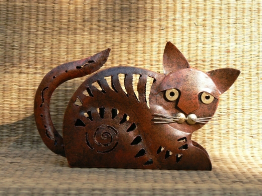 Garden Candle Lanterns - Ginger cat