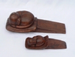 Wooden Cat Doorstops