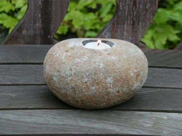 Boulder Stone Candle Holders