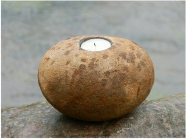Boulder Stone Candle Holders